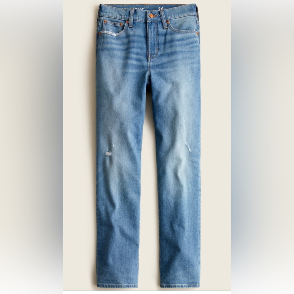 J CREW TALL HIGH-RISE '90S CLASSIC STRAIGHT JEAN IN HONEYDEW WASH